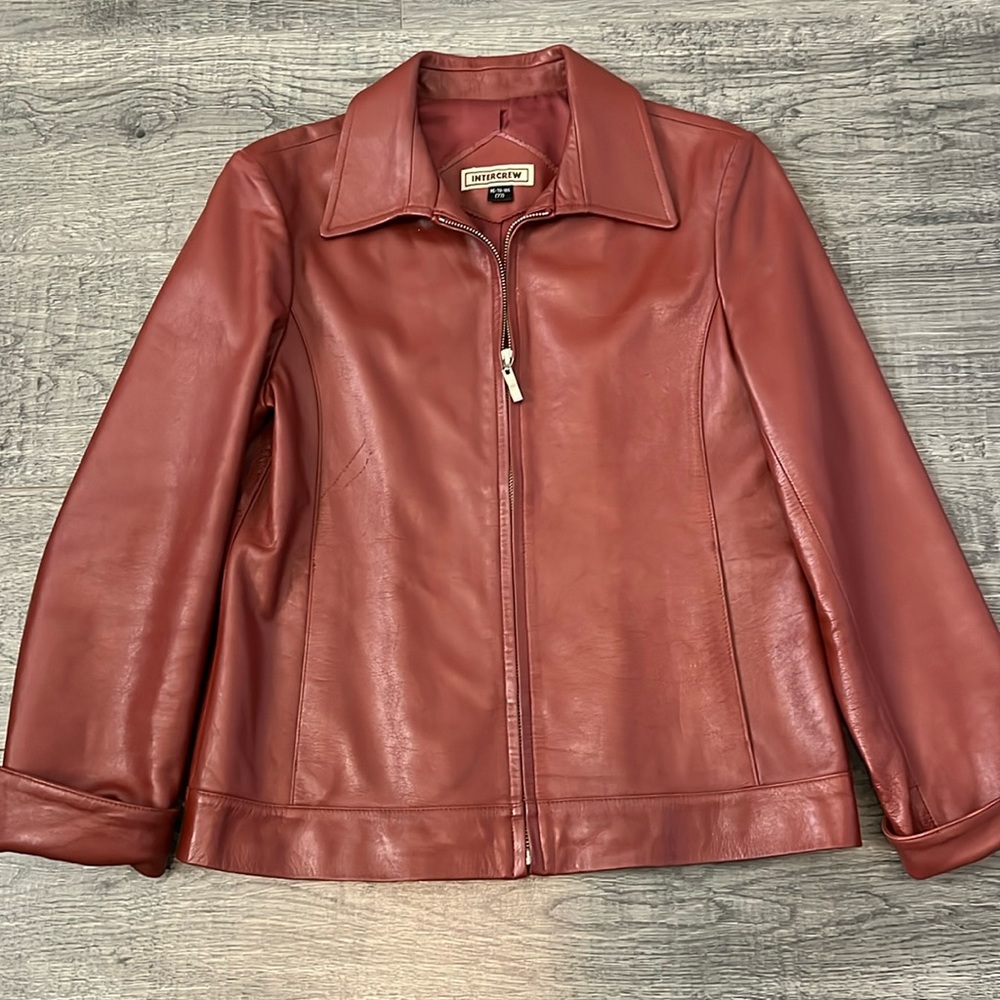 Intercrew brown leather jacket
